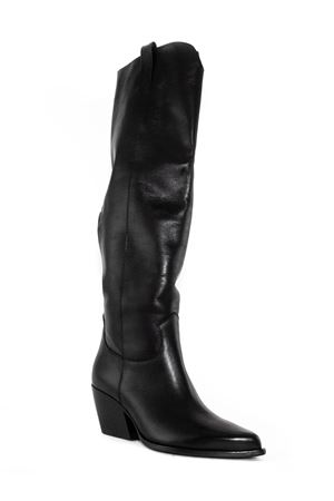 Black leather knee boots ELENA IACHI | E2509NERO